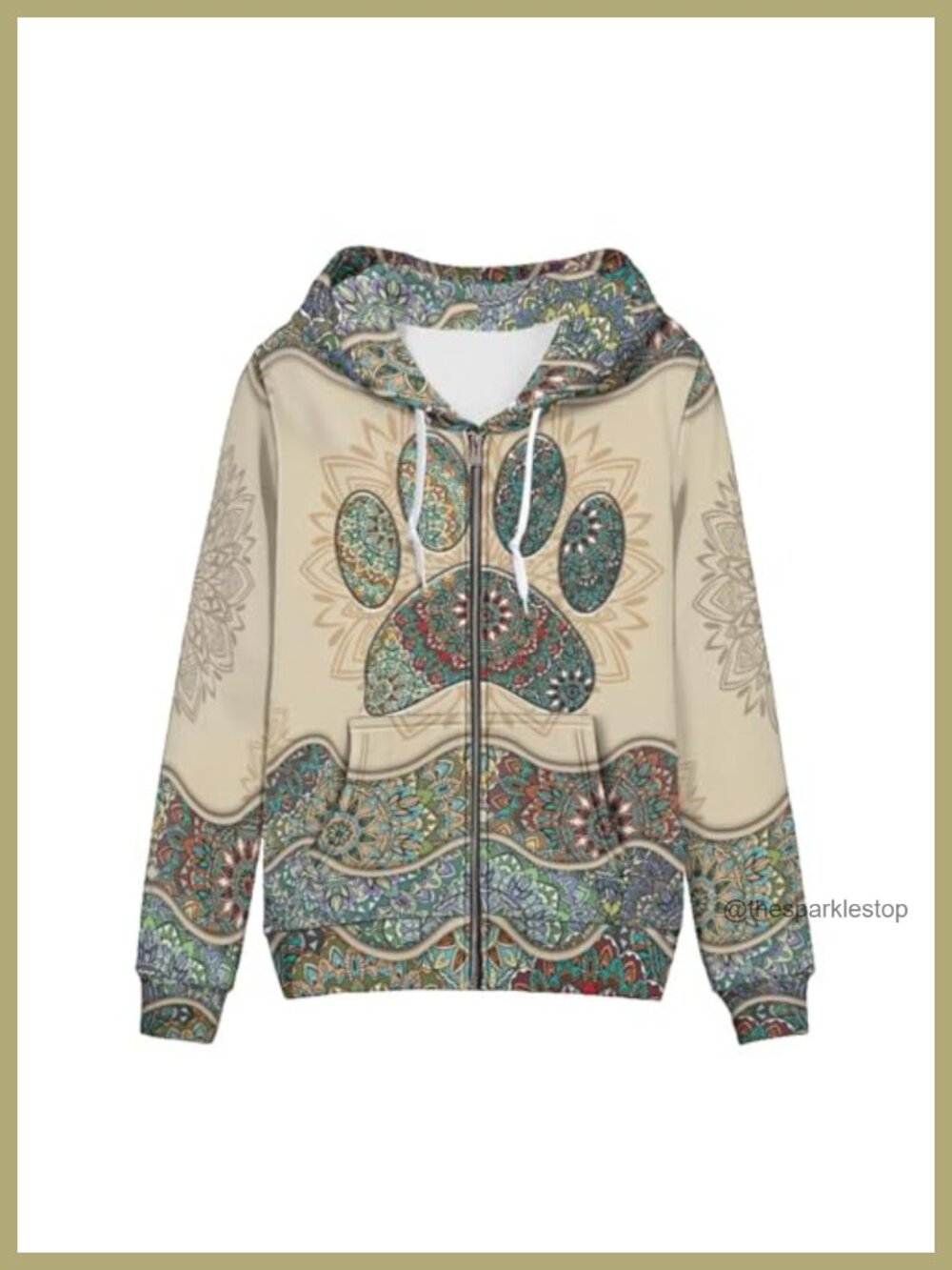 Women's Y2K Zip Up Hoodie Sweatshirt Loose Fit Graphic Print Kangaroo Pockets